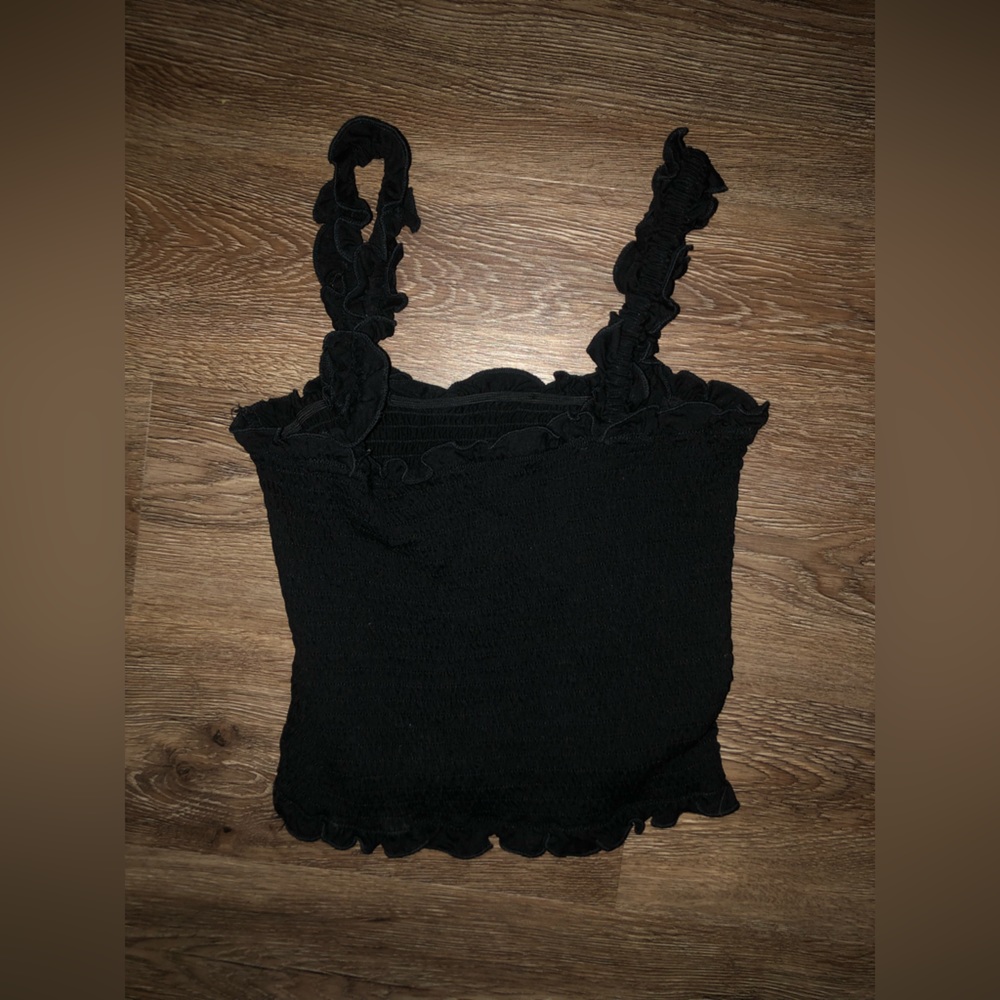 Frill Trim Shirred Top